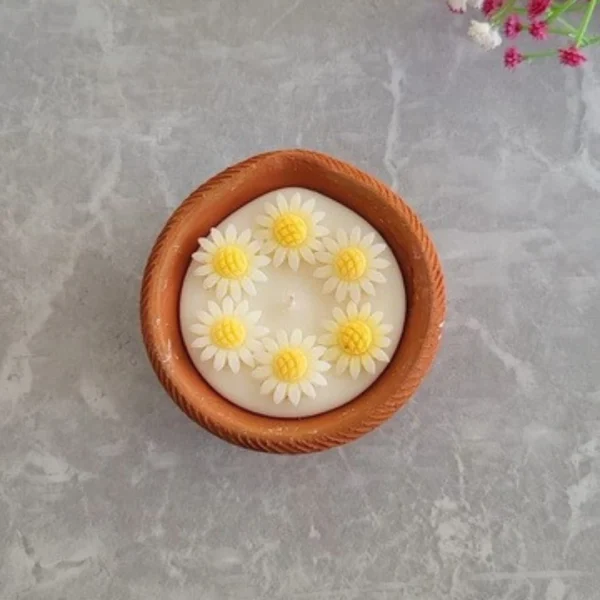 Sunflower Diya Candle