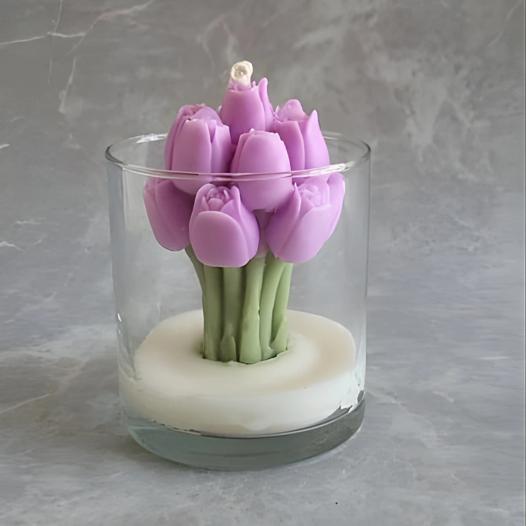 Tulip Bouquet Jar Candle